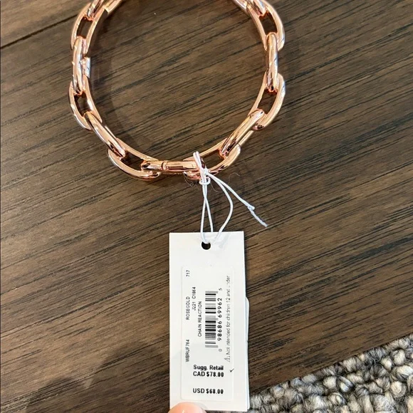 New With Tags Kate Spade Rose Gold Chain Reaction Bangle - Picture 6 of 7